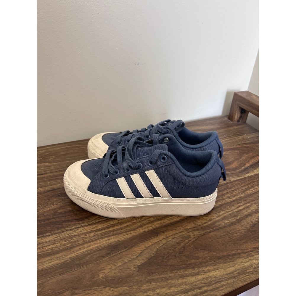 Adidas Nizza Platform Navy Blue Canvas Low Top Sneakers ID1084 Womens 5